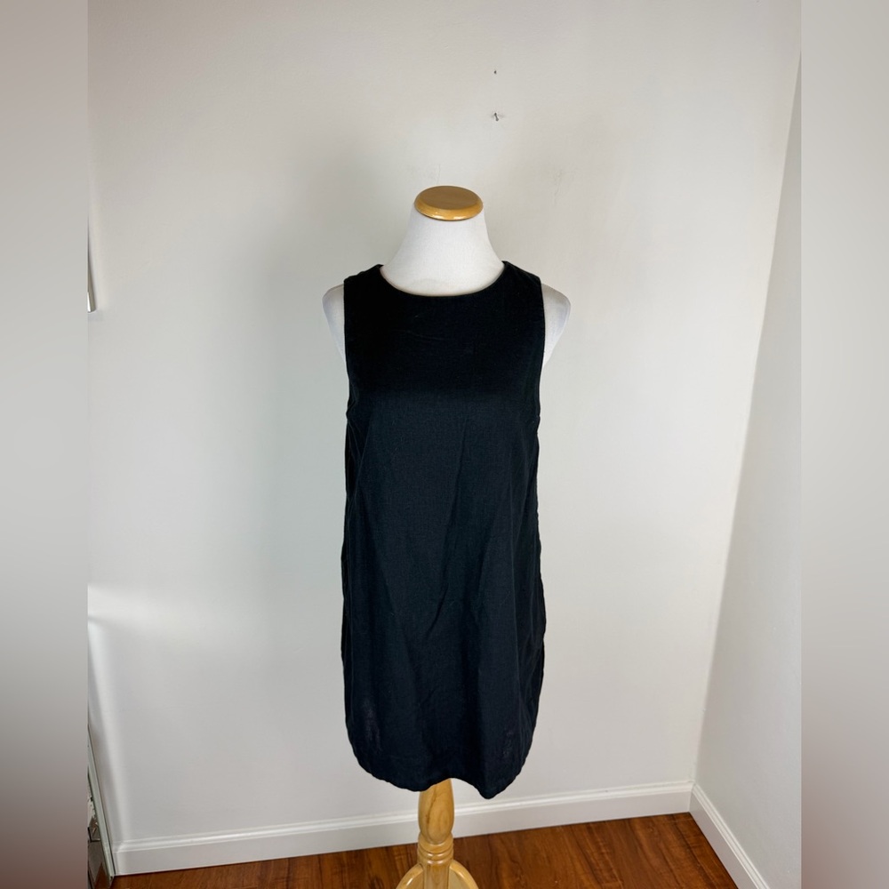 Abercrombie High-Neck Linen A-Line Shift Dress Size S Petite - Picture 4 of 7